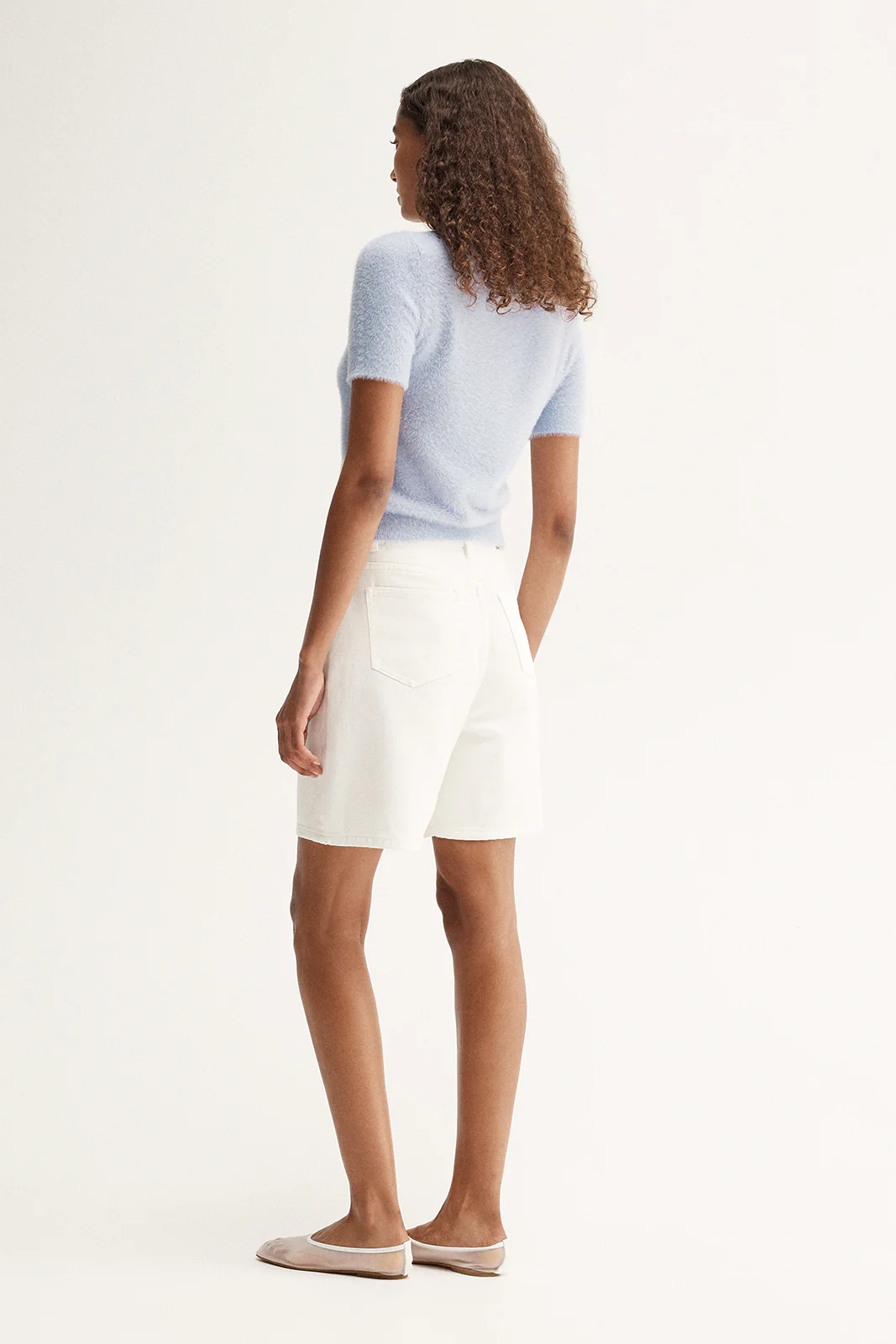 Mochi Knit Tee in Pale Blue - Image 4
